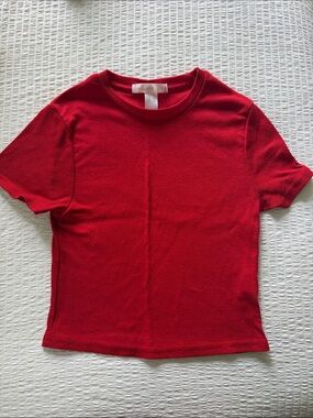 Classic Red Short Sleeve Knit Tee